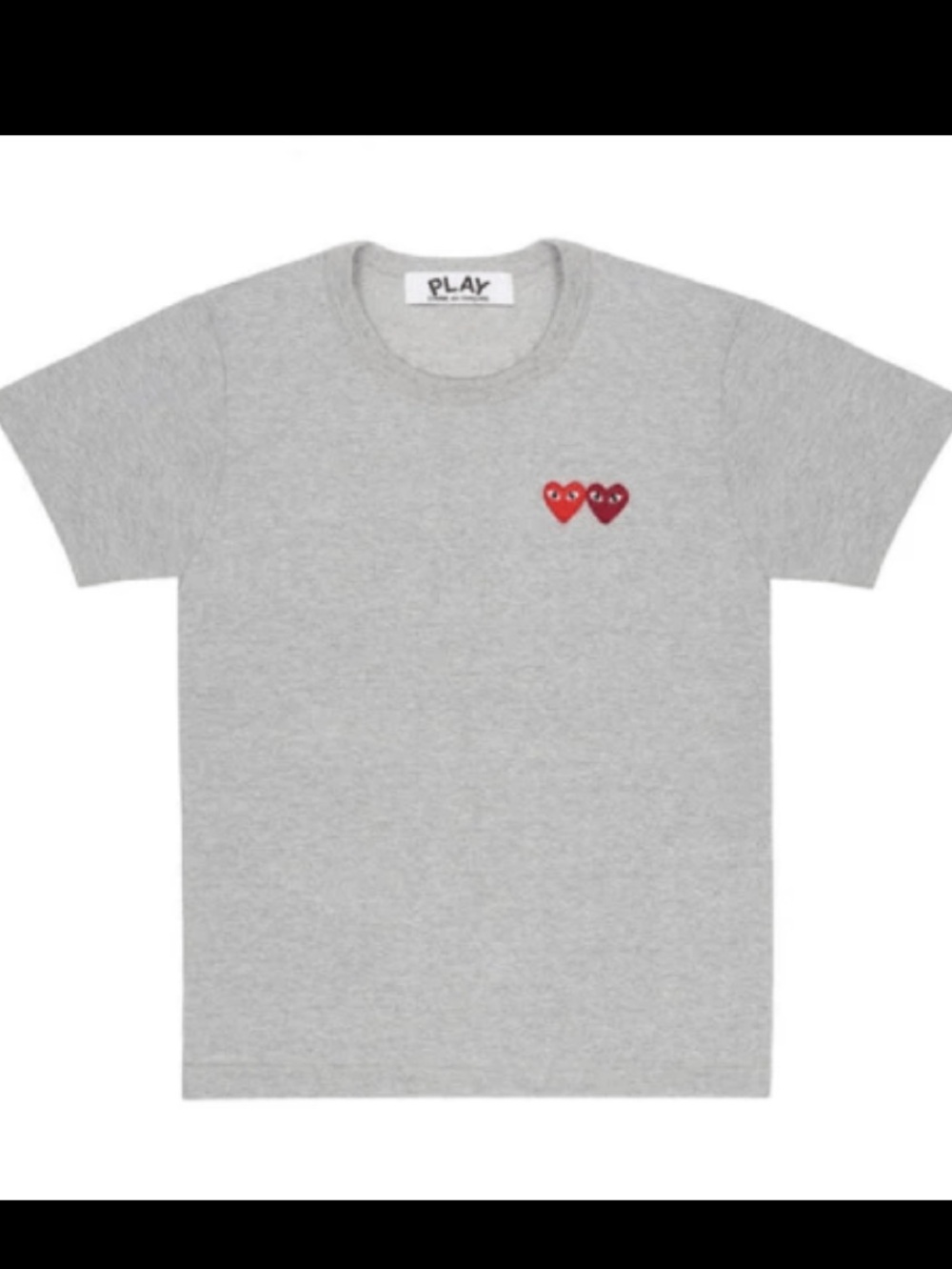 Comme Des Garçons Play Basic Grey Shirt with Two Small Emblems